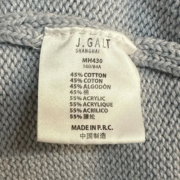 John Galt one size V-neck long sleeve sweater blueish gray neutral color - Picture 3 of 4